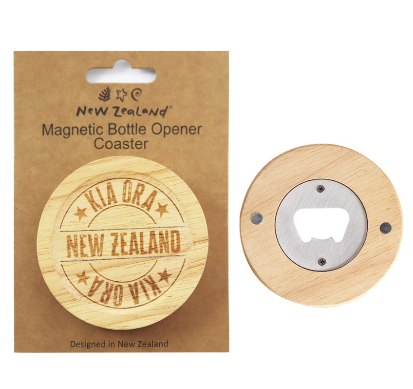 Magnet Bottle Opener/Coaster - Kia Ora