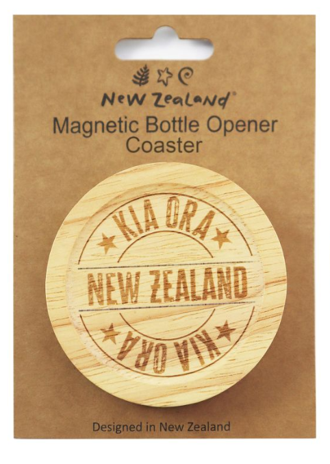 Magnet Bottle Opener/Coaster - Kia Ora