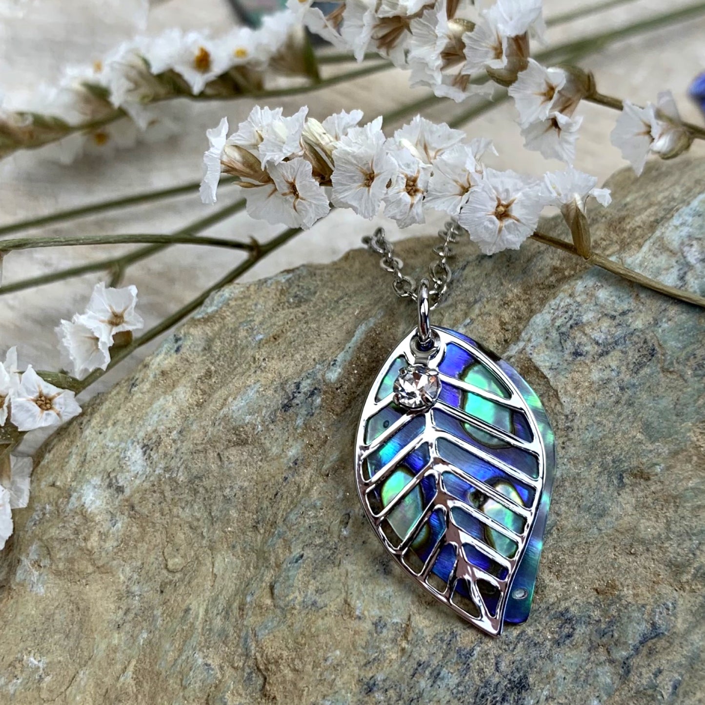 Leaf with Cubic Zirconia