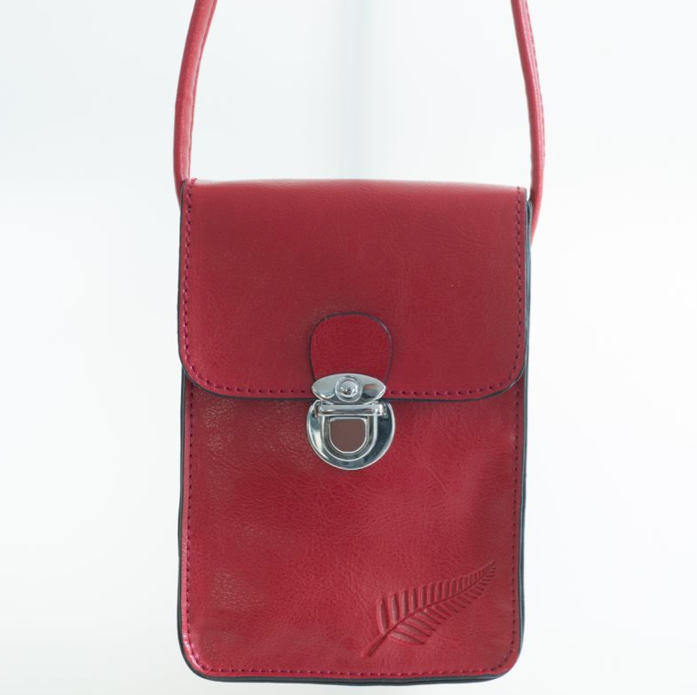 Handbag - Silver Fern in Wine Red